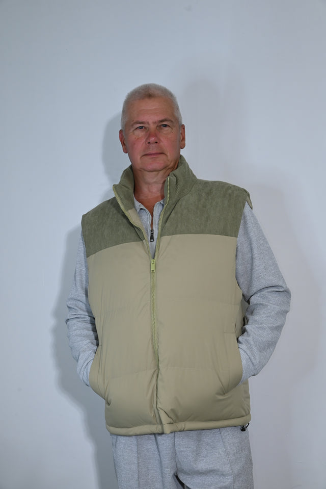 ZY UNISEKSA VESTE PREMIUM STILĀ, Gaiši olīvzaļā