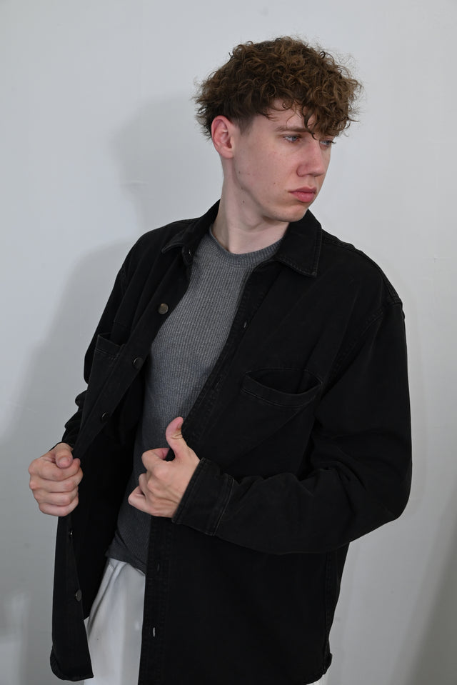 ZY Kokvilnas unisex apmetnis premium klasē, melnā krāsā