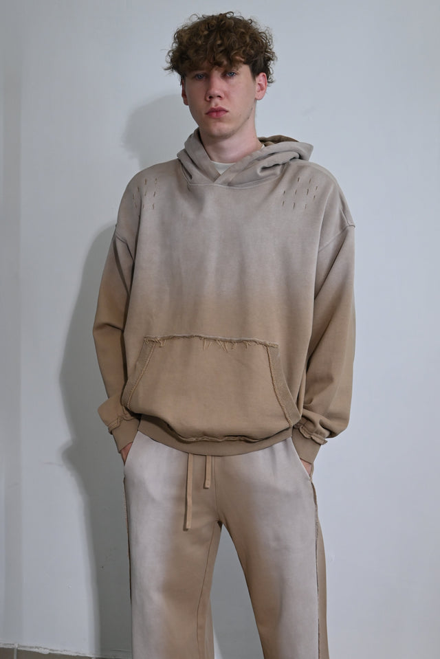 ZY Unisex ekskluzīvs vasaras komplekts dizaina izbalējušajā stilā, kafijas krāsā