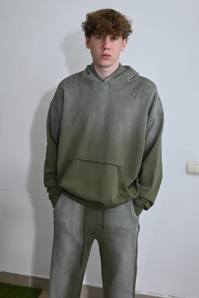 ZY Unisex ekskluzīvs vasaras komplekts dizaina izbalējušajā stilā, zaļā krāsā