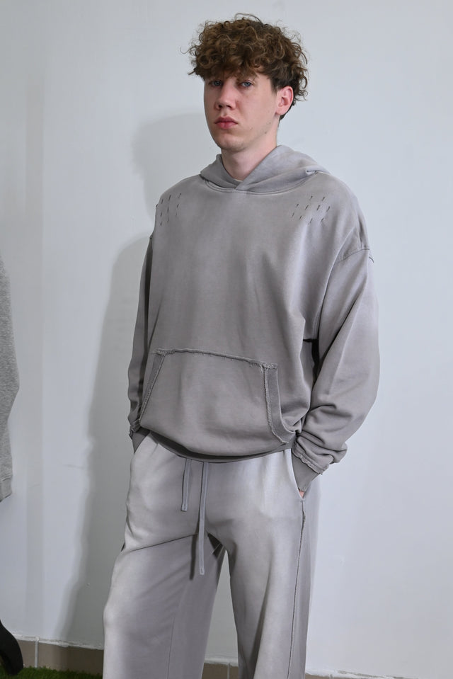 ZY Unisex ekskluzīvs vasaras komplekts dizaina izbalējušajā stilā, gaiši pelēkā krāsā