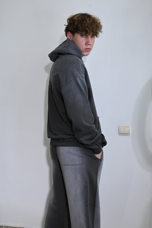 ZY Unisex ekskluzīvs vasaras komplekts dizaina izbalējušajā stilā, pusnakts pelēkā krāsā