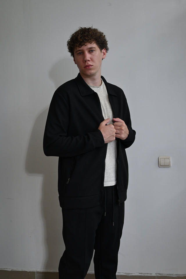 ZY Unisex vasaras old money komplekts, melna krāsā