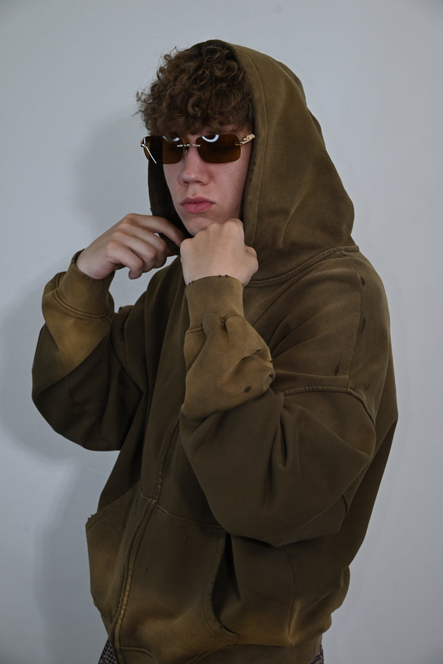GETZYAGA HOODIE BROWN-GREEN