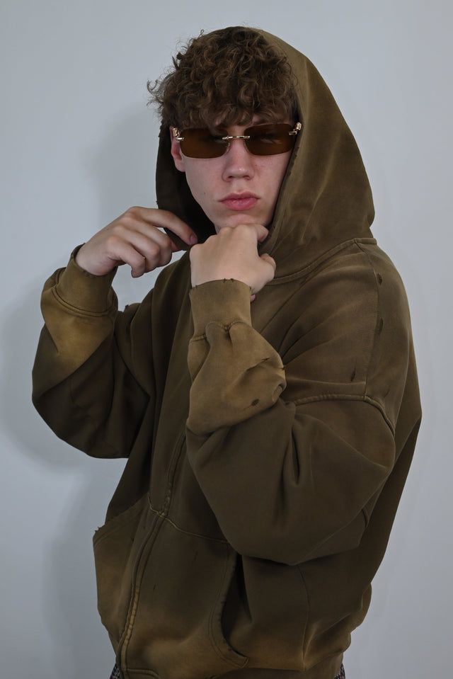 GETZYAGA HOODIE BROWN-GREEN