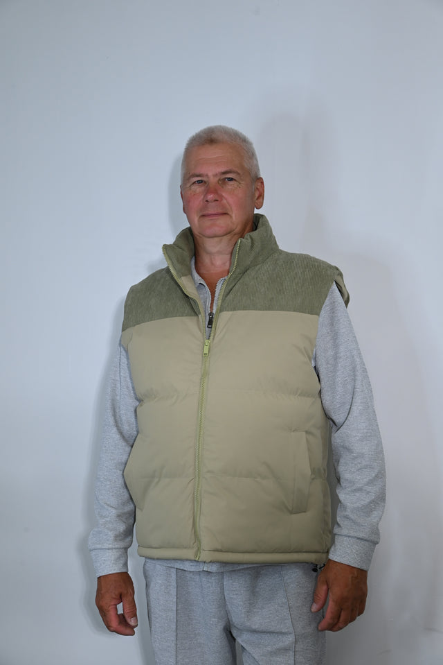 ZY UNISEKSA VESTE PREMIUM STILĀ, Gaiši olīvzaļā