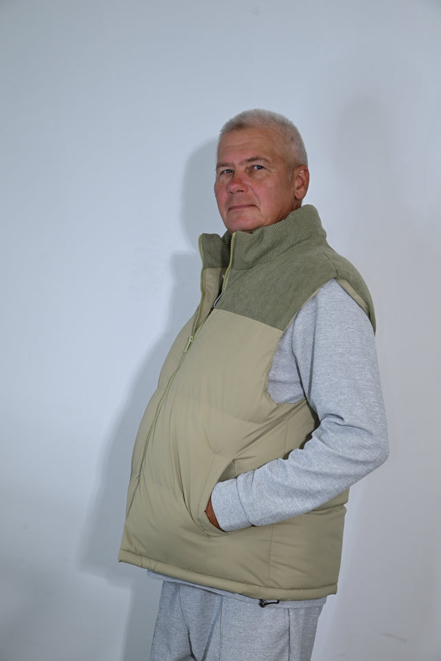 ZY UNISEKSA VESTE PREMIUM STILĀ, Gaiši olīvzaļā