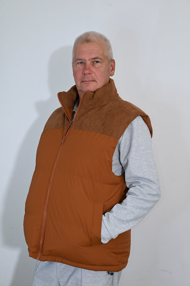 ZY UNISEKSA VESTE PREMIUM STILĀ, Karamelbrūnā