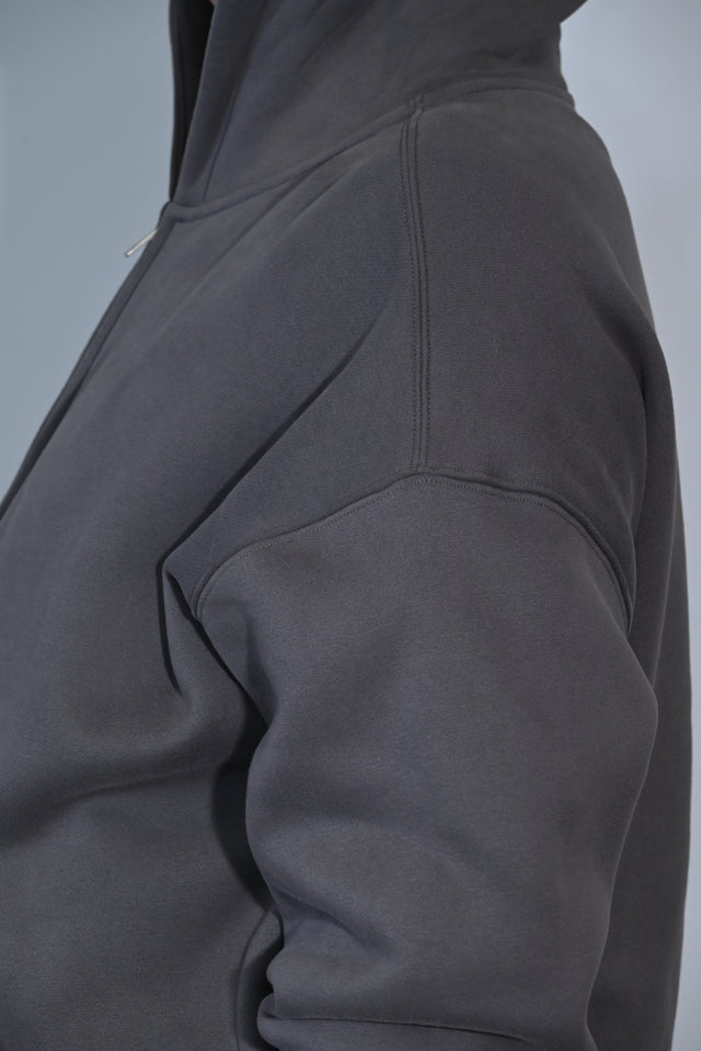 ZY Unisex Džemperis ar rāvējslēdzēju, premium audums, pelēks