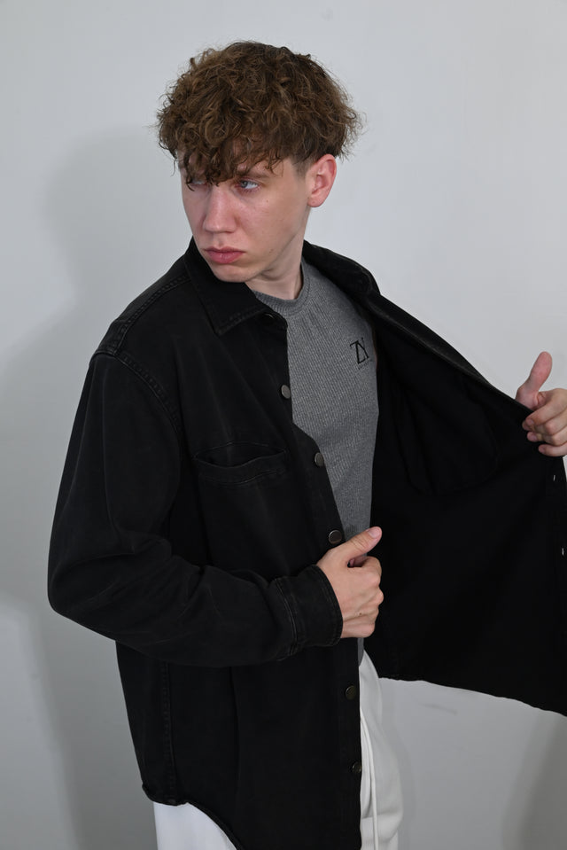ZY Kokvilnas unisex apmetnis premium klasē, melnā krāsā