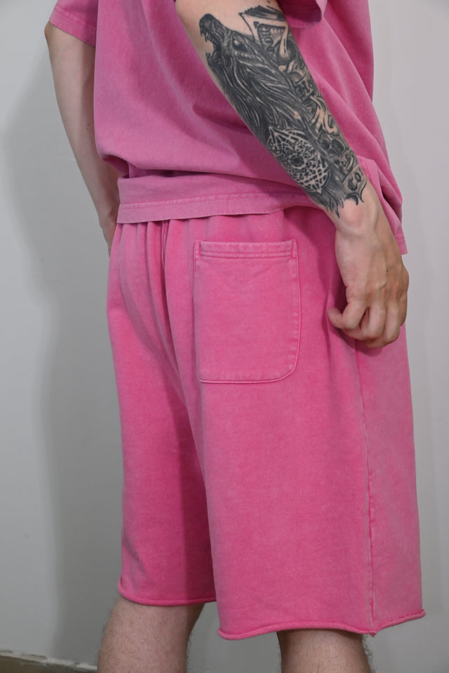 ZY Unisex premium vasaras komplekts: krekls un šorti no 100% kokvilnas, rozā krāsā