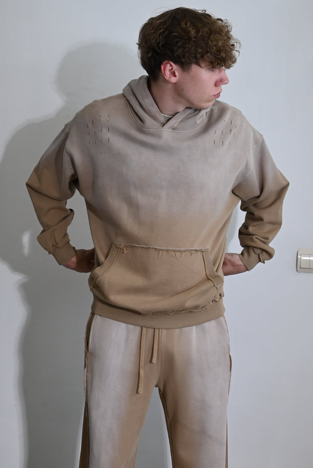 ZY Unisex ekskluzīvs vasaras komplekts dizaina izbalējušajā stilā, kafijas krāsā