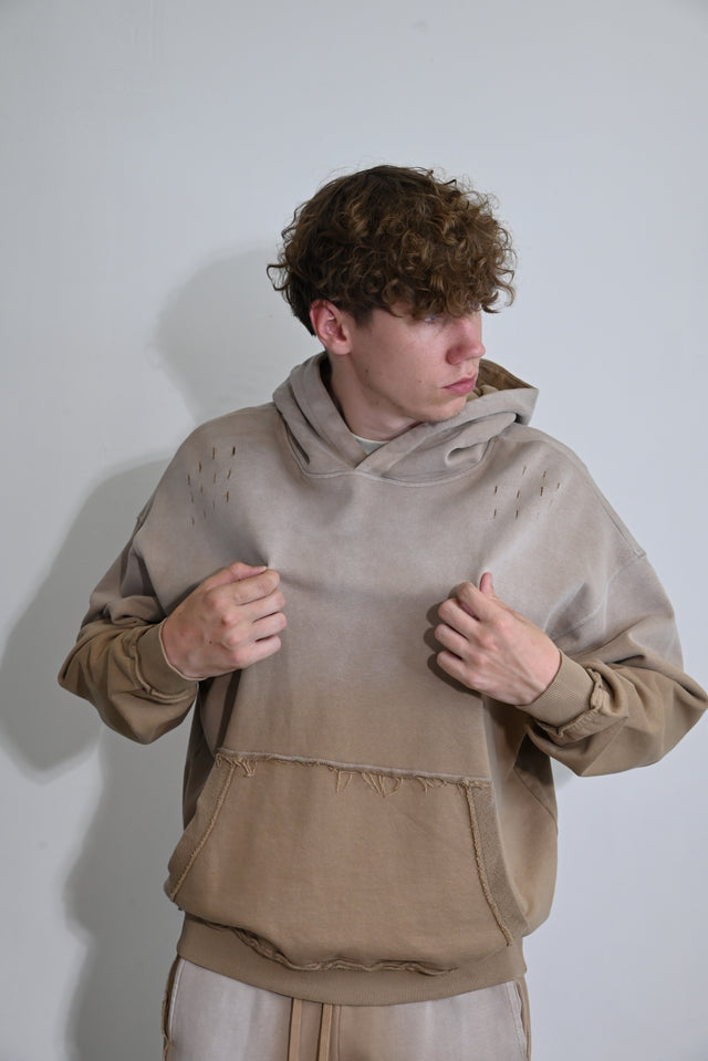 ZY Unisex ekskluzīvs vasaras komplekts dizaina izbalējušajā stilā, kafijas krāsā
