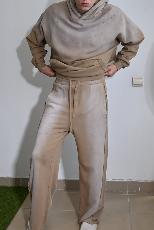 ZY Unisex ekskluzīvs vasaras komplekts dizaina izbalējušajā stilā, kafijas krāsā