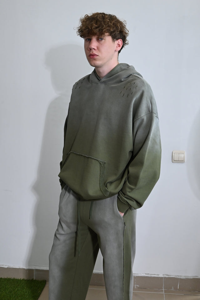 ZY Unisex ekskluzīvs vasaras komplekts dizaina izbalējušajā stilā, zaļā krāsā
