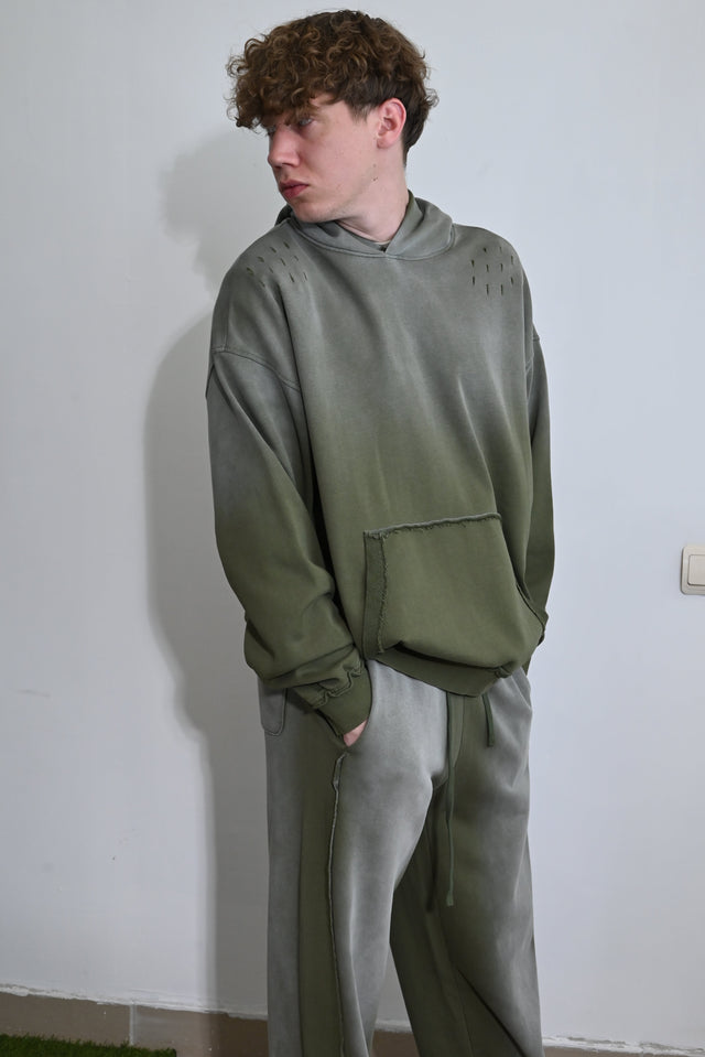 ZY Unisex ekskluzīvs vasaras komplekts dizaina izbalējušajā stilā, zaļā krāsā