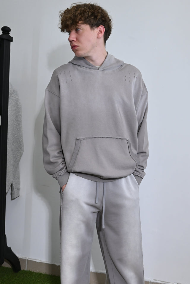 ZY Unisex ekskluzīvs vasaras komplekts dizaina izbalējušajā stilā, gaiši pelēkā krāsā