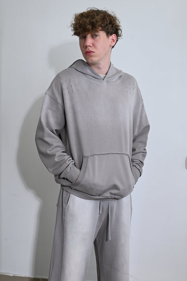 ZY Unisex ekskluzīvs vasaras komplekts dizaina izbalējušajā stilā, gaiši pelēkā krāsā