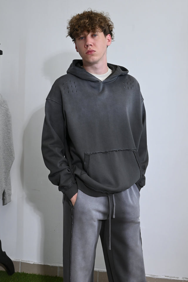 ZY Unisex ekskluzīvs vasaras komplekts dizaina izbalējušajā stilā, pusnakts pelēkā krāsā