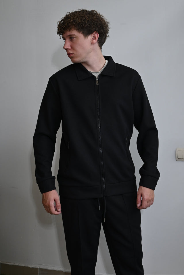 ZY Unisex vasaras old money komplekts, melna krāsā