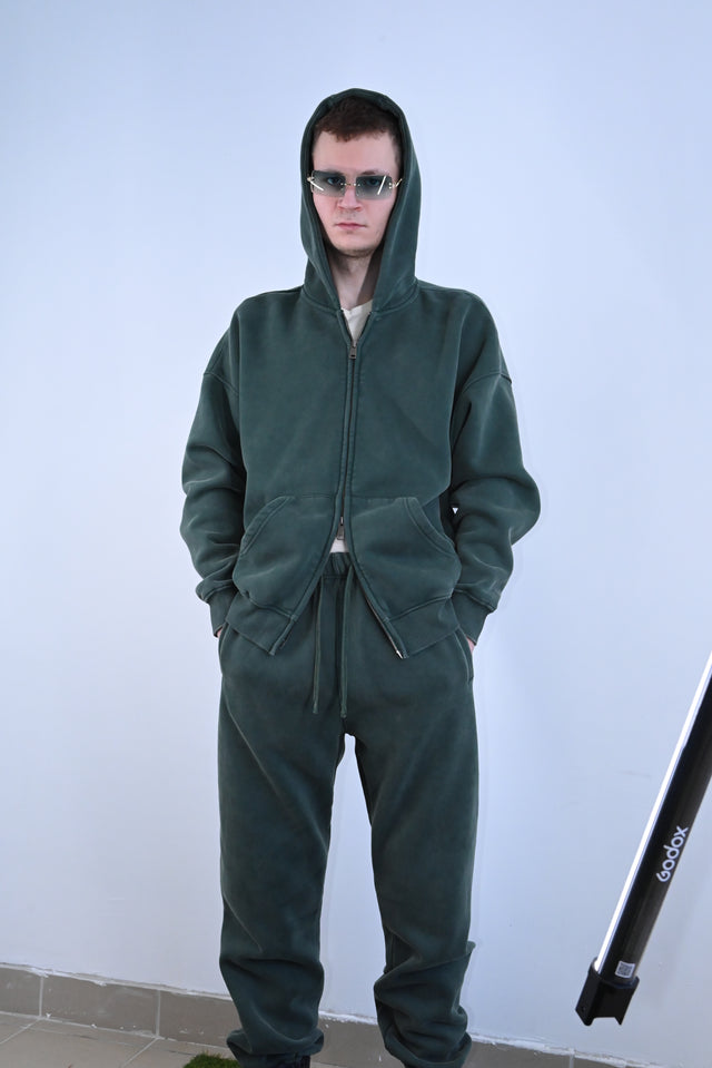 ZY LIMITED Dark Green SET (ULTRA OVERSIZE) no logo