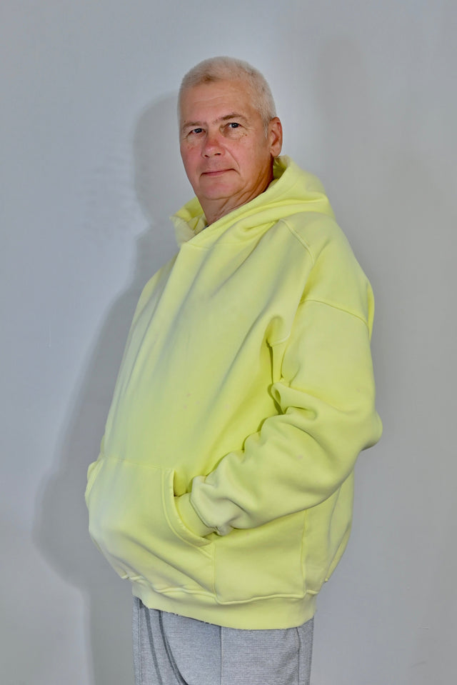 ZY Ekskluzīvs Unisex džemperis premium sastāvā, citrondzeltenā krāsā, dizainera stilā